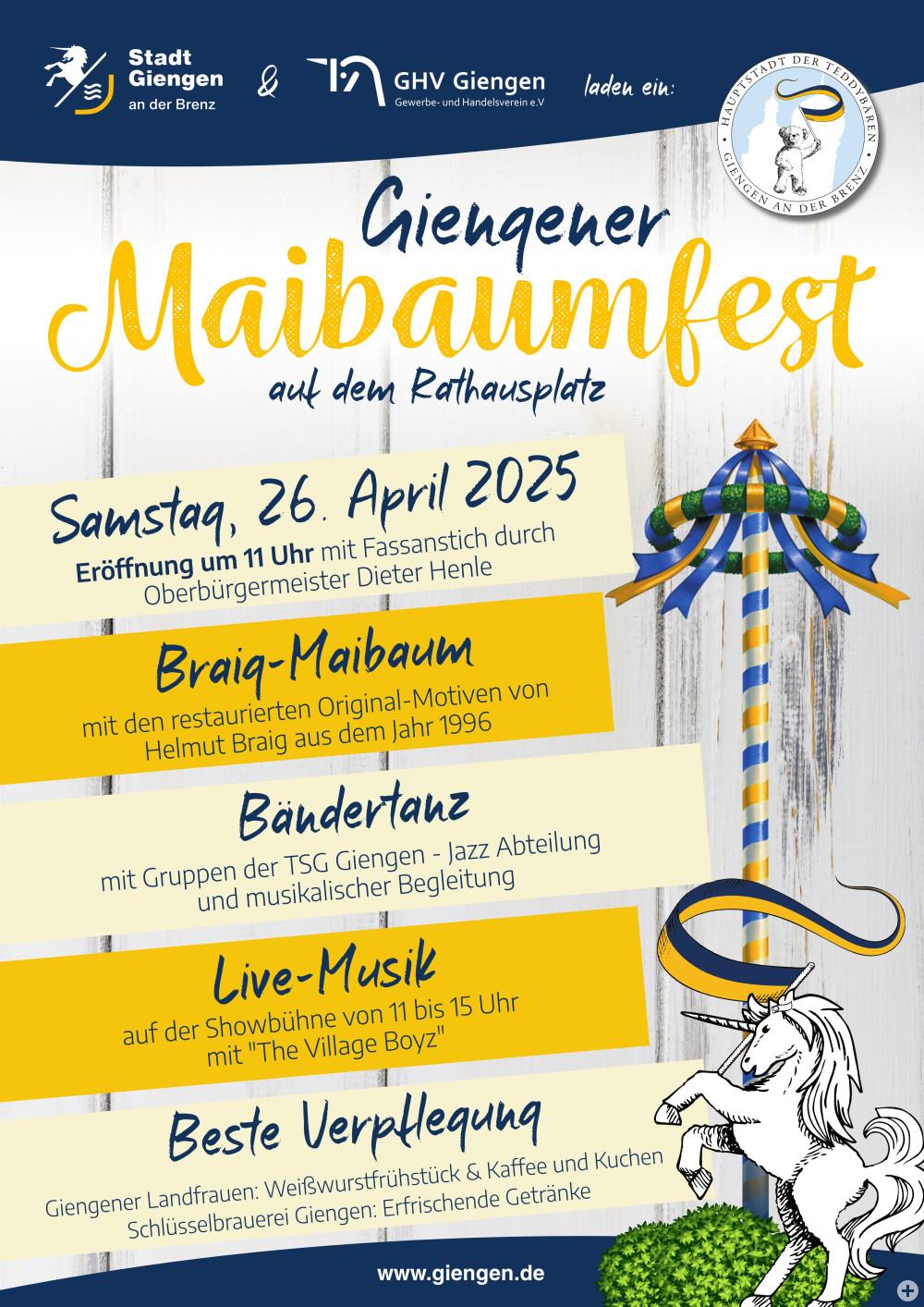 Maibaumfest in Giengen an der Brenz.